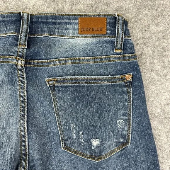 Judy Blue Relaxed Fit Jeans Womens Size 7/28 Medium Wash Distressed - Picture 5 of 11